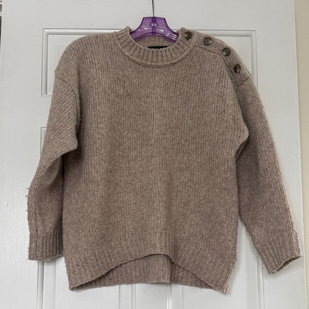 J. Crew Women's Button-Shoulder Sweater - Brown